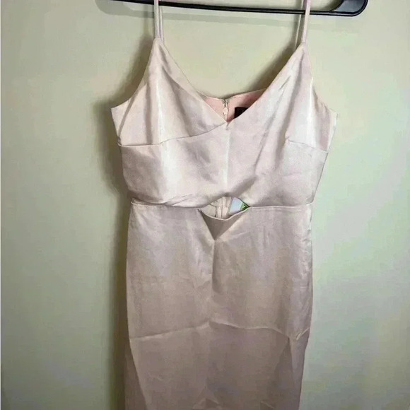 Sam Edelman Sz 4 Elegant Light Pink Satin Dress - Picture 2 of 6